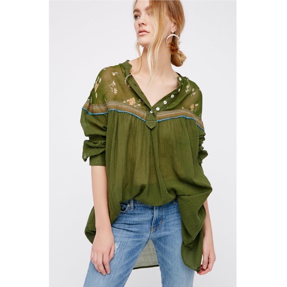 Free People Tops - Free People Hearts & Colors Top In Green